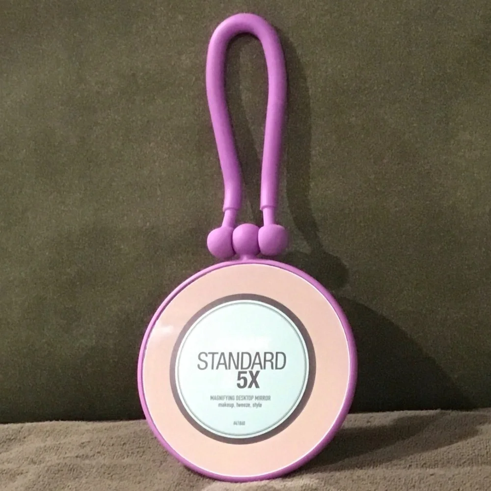 Conair Soft Touch Hand Held Round Mirror - 1x/5x - Purple